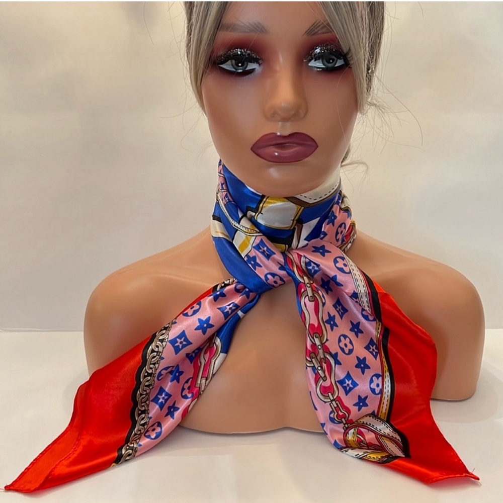 New Luxury Fashion Blue, Pink, Red Multi Color Scarf